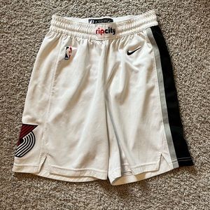 White Nike Portland Trail Blazer Shorts